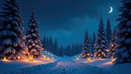 christmas tree in the snow