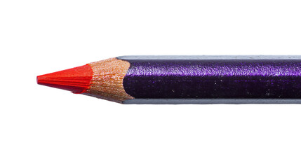 a close up of a pencil with a red tip
