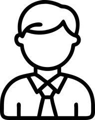 employee vector outline icon on white or transparent background