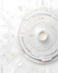 Obraz premium Modern minimalist digital art futuristic design with circular motifs and abstract elements