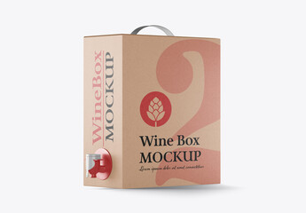 Wine Carton Box with Dispenser Mockup