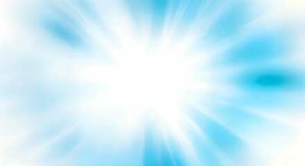 Naklejka premium Abstract Light Burst Background Bright White Radiance in Soft Blue and Cyan Hues