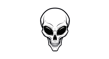 Fototapeta premium Intricate Alien Skull Design Featuring Large Black Eyes and Distinct Features