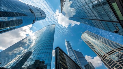 Contemporary Skyscrapers in Financial District - Global Business Architecture