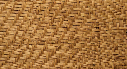 Natural Woven Texture Close-Up of Intertwined Straw or Reed Pattern