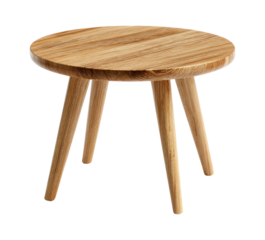 A small wooden coffee table isolated