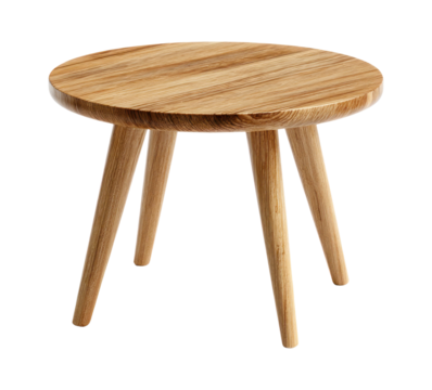 A small wooden coffee table isolated