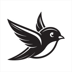 Obraz premium European starling line art silhouette