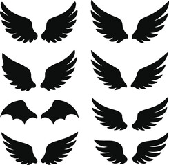 Obraz premium set of wings silhouette