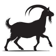 goat nature isolated goat silhouette cartoon illustration
