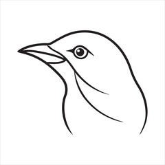 Fototapeta premium European starling line art silhouette