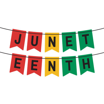 Juneteenth Banner Flag Decoration, Red, Yellow, Green Design, vector illustration

