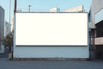 Obraz premium Large Blank Billboard on a Street Wall with Banners for High-Impact Advertising