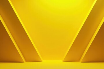 Vibrant yellow V-shaped backdrop, Art Deco style , gold, bold