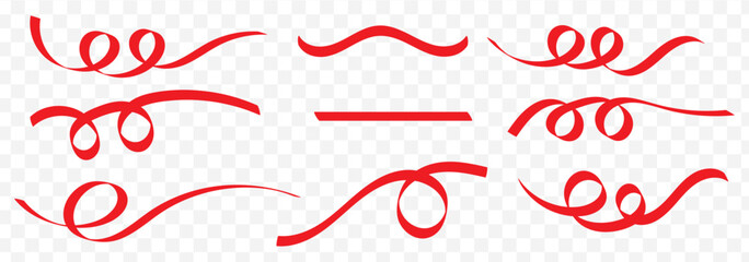 Transparent PNG available
Red grunge strike through and underline elements. Set of hand drawn red pencil lines and strokes. Doodle vector ink brush lines. Crosses and curved strokes. EPS 10.