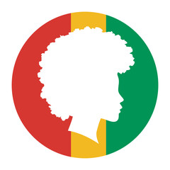 Juneteenth Woman Silhouette: Pan-African Flag & Afrocentric Design, vector illustration
