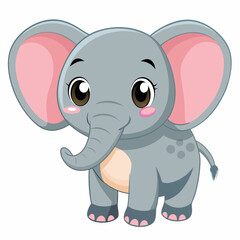 Obraz premium Cute Cartoon Baby Elephant Illustration