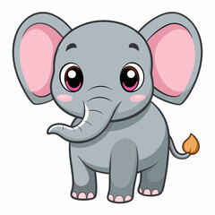 Fototapeta premium Cute Cartoon Baby Elephant Illustration