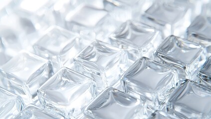 Clear ice cubes, close-up