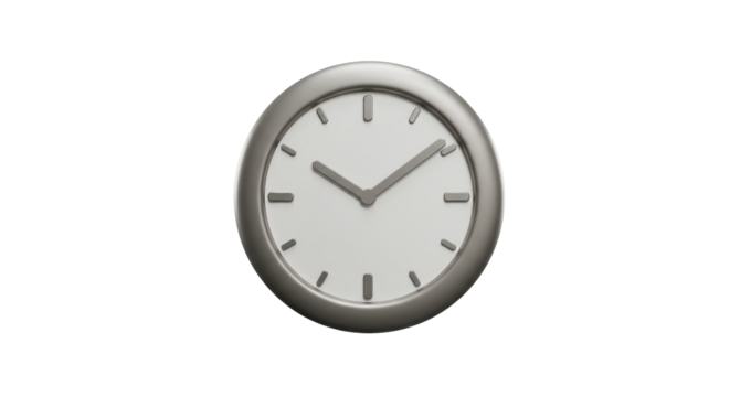3d wall clock isolated on white background png