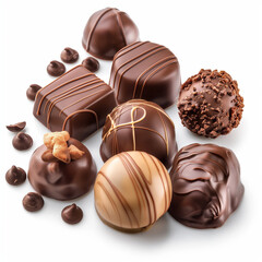 Obraz premium chocolate with nuts isolated