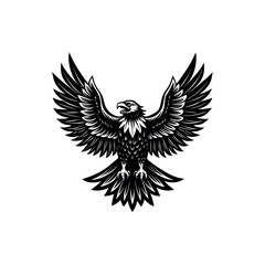Obraz premium Vector Design of Bald Eagle Overlaid on USA Flag with Clean White Background