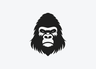 Gorilla Minimal Logo, Gorilla Vector, Gorilla Silhouette, Illustration, Monkey Minimal Logo, Monkey Vector, Monkey Silhouette, Animal, Primate