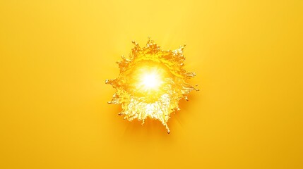 A radiant gold smear in the center, glowing vibrantly against a fresh lemon yellow background, creating a clean and bold design.
