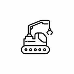 claw excavator icon sign vector
