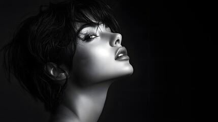 Striking Side Profile Portrait of a Woman