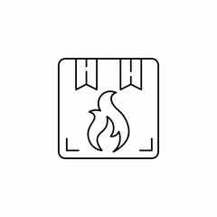 flammable parcel icon sign vector