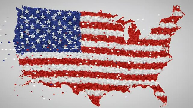 American flag shaped map of united states