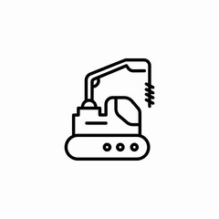 heavy drill icon sign vector