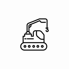 hook excavator icon sign vector