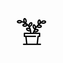 indoor plant pot icon sign vector