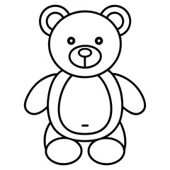 Minimalist vector line art of a teddy bear, (20).eps