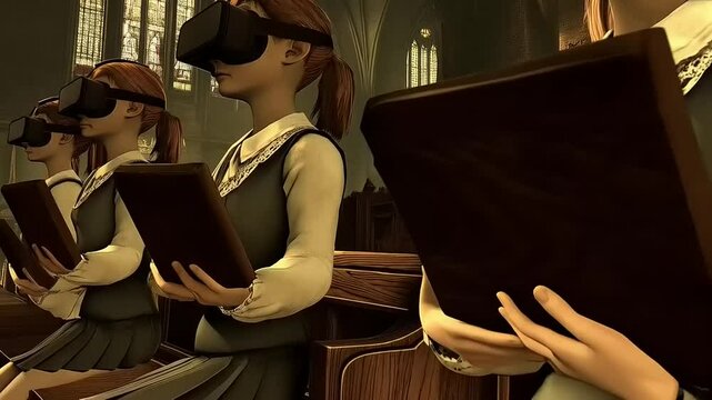 Virtual choir experience in historical church setting, augmented reality demo