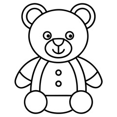 Minimalist vector line art of a teddy bear, (19).eps