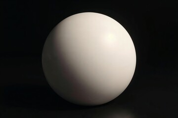 Minimalistic white sphere on dark background with copy space