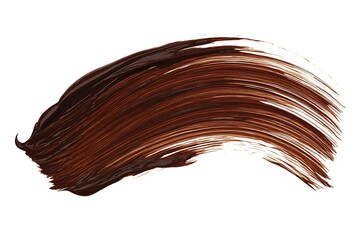 A rich mocha brown brushstroke isolated on white, with a smooth mocha smear blending outward, forming a warm minimalist composition.