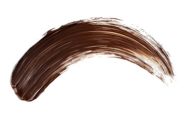 A rich mocha brown brushstroke isolated on white, with a smooth mocha smear blending outward, forming a warm minimalist composition.