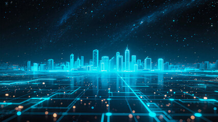 Abstract technology background with binary code