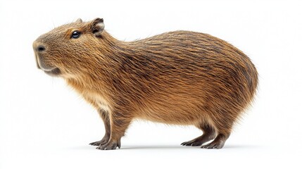 Adorable Capybara in Grassland Habitat: Cute, Photogenic Rodent from South America