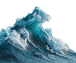 Dynamic ocean wave showcasing vibrant blue colors and motion