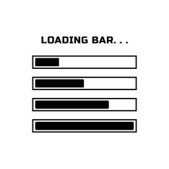 Loading icon. Loading bar. Download progress icons. Load bar icons.