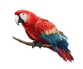 Obraz premium Vibrant parrot perched on a branch in natural habitat setting