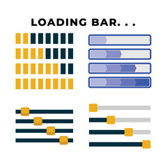 Set of Loading icon. Loading bar. Download progress icons. Load bar icons.