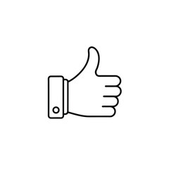 thumbs up positive vector icon sign.