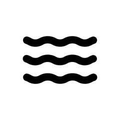 Black wavy lines icon on white background.