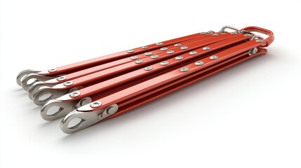 Red foldable safety equipment.
